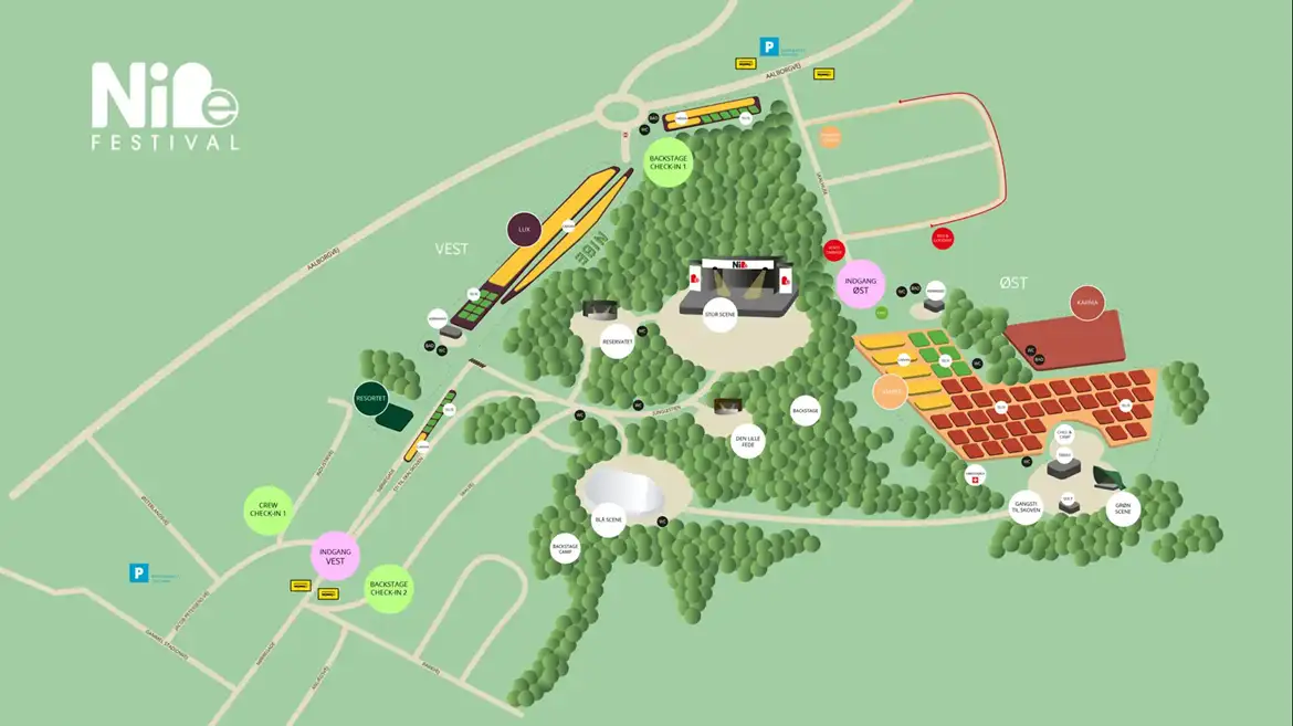 Kort over Nibe festival 2025